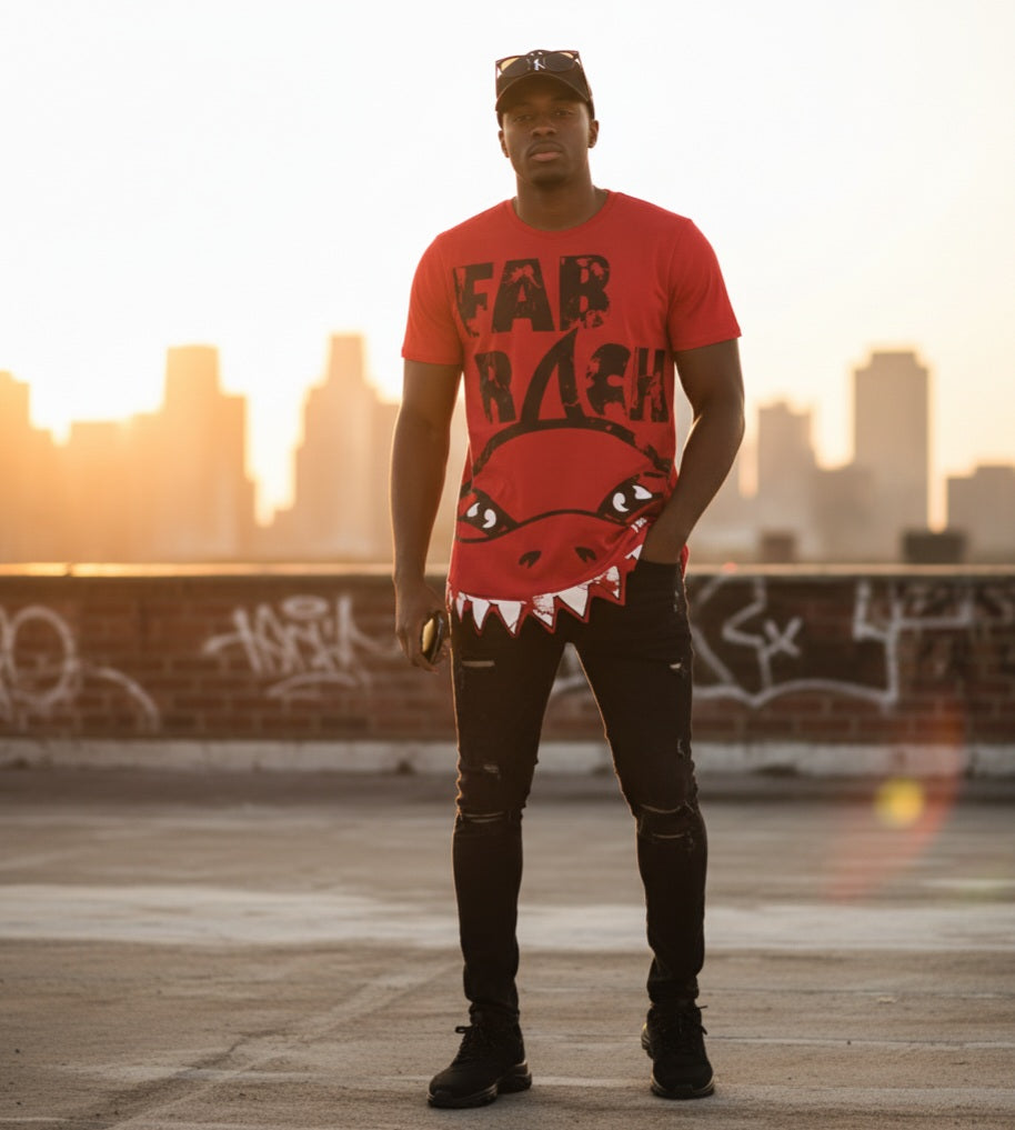 Shark Hem Drip Trademark "Bite" Shirt Cut