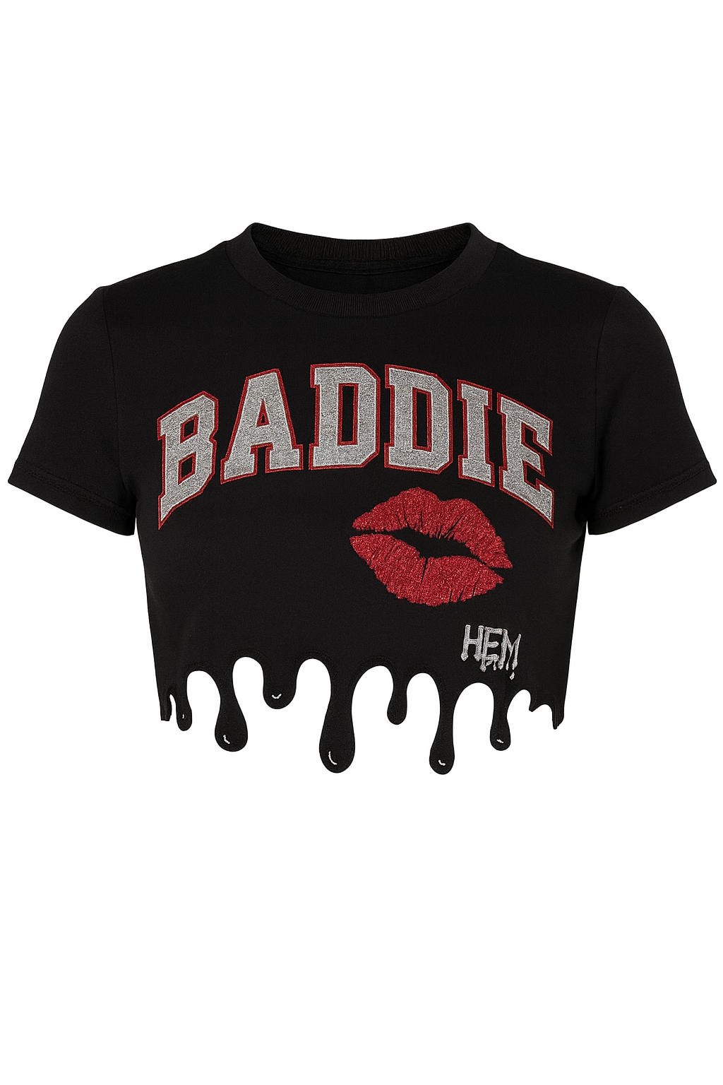 Baddie Kiss Hem Drip "Drip" Crop Top