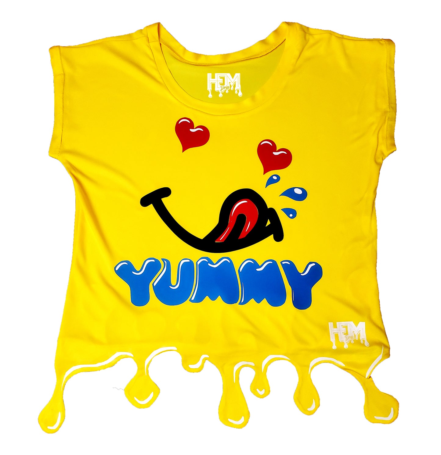Available Now! - Yummy Hem Drip Trademark "Drip" Crop Top