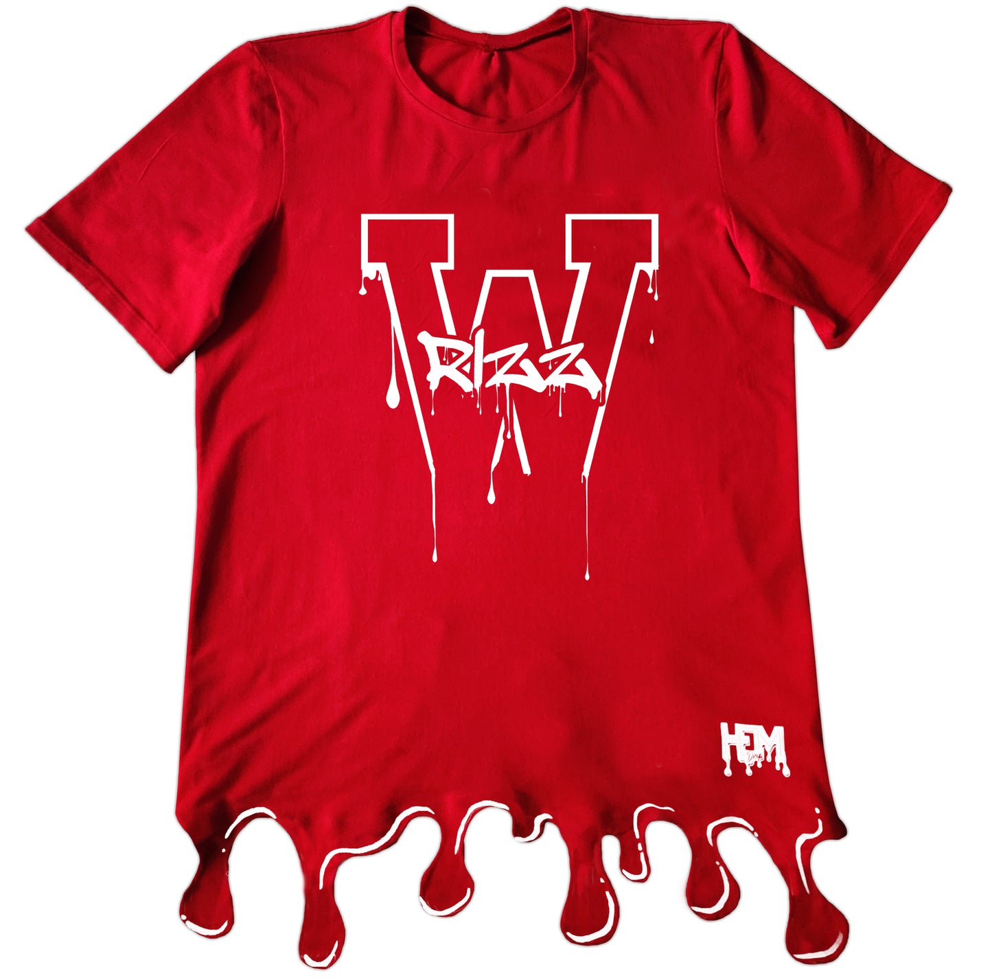 W Rizz Hem Drip Trademark "Drip" Shirt Cut