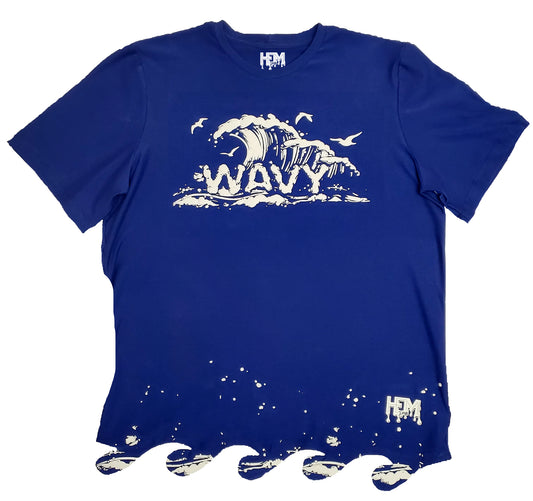 Wavy Hem Drip Trademark "Wave" Shirt Cut